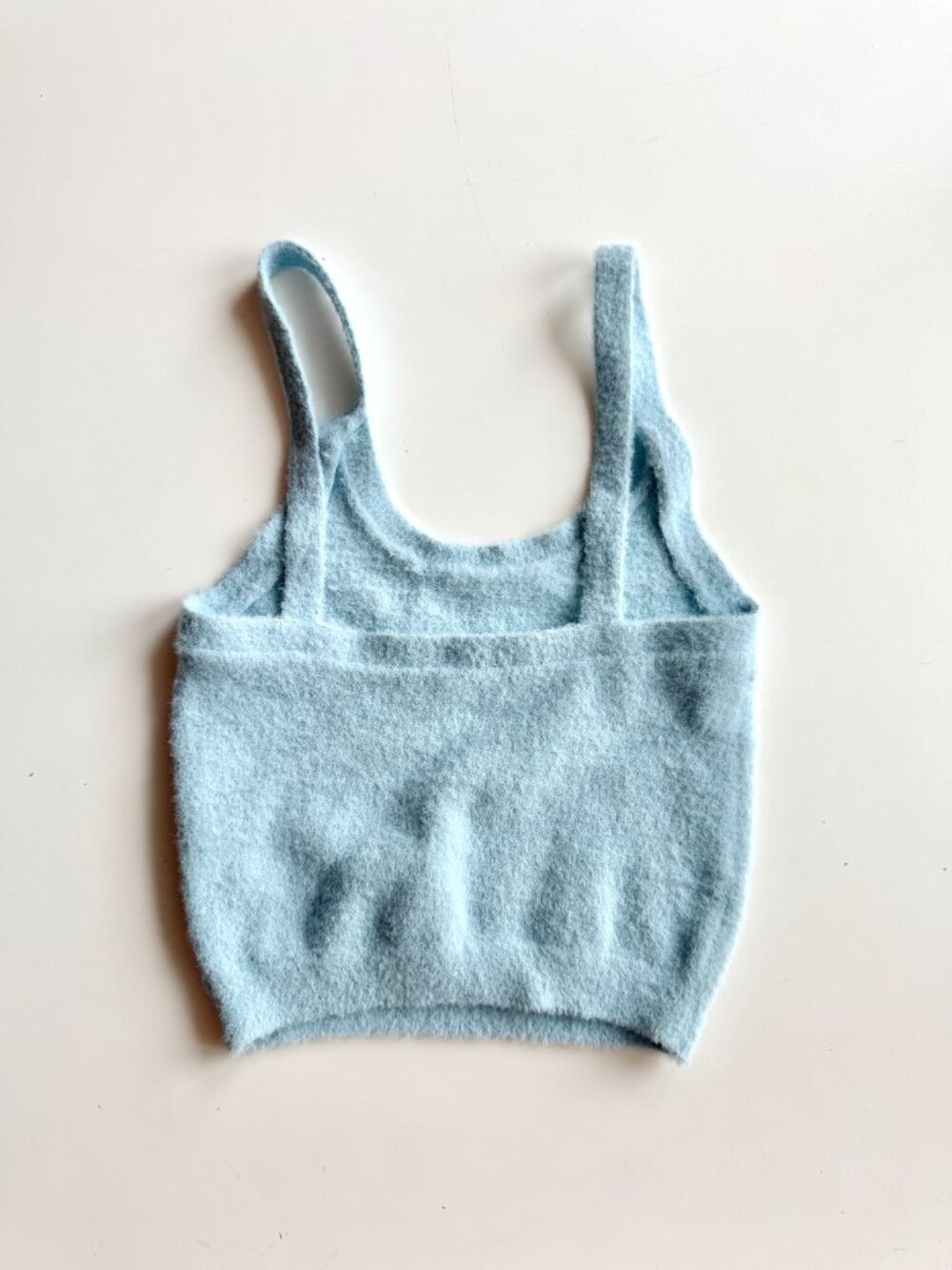 NWOT Aritzia WILFRED FREE Hush Knit Dream Blue Chenille Cropped Tank Top, Size S - Picture 3 of 10